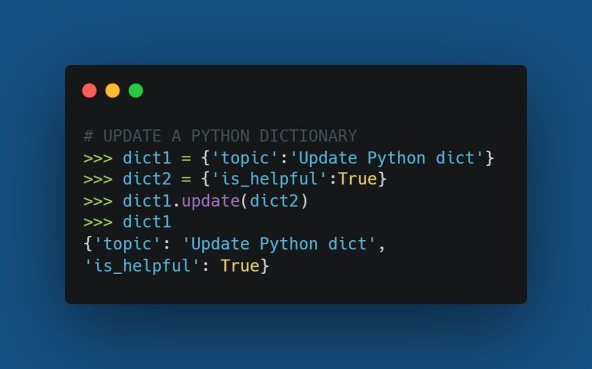 How to Update a Python Dictionary