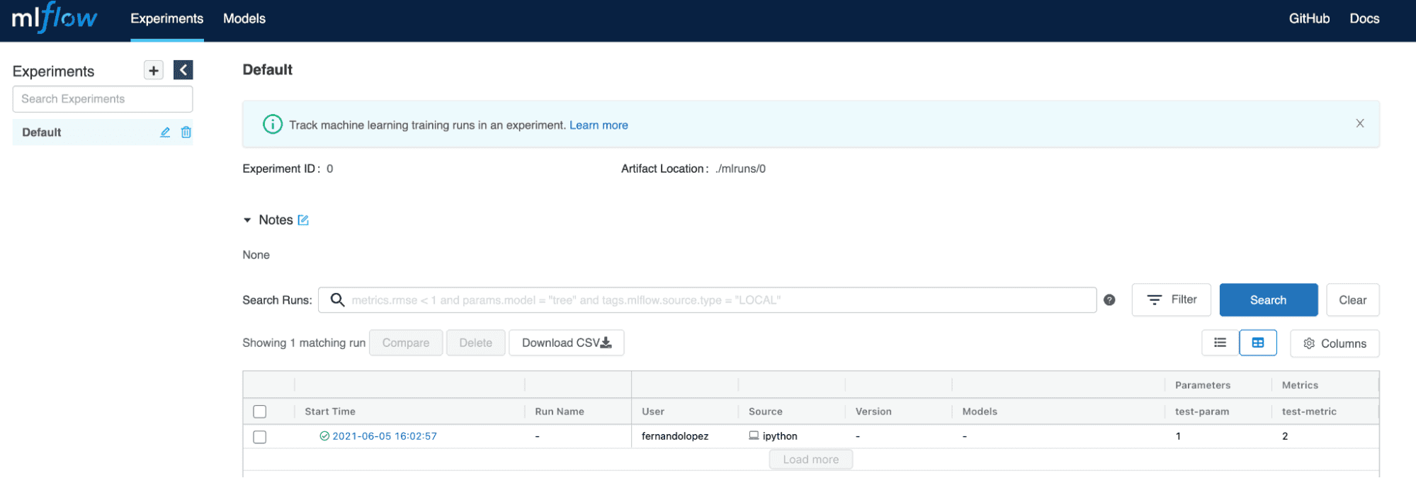 Metrics and parameters stored from a client service with authentication on the server.