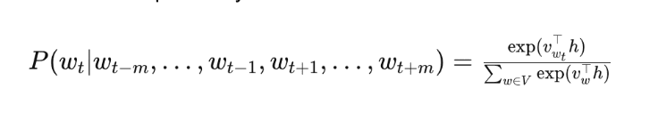 The Conditional Probability in the CBOW model