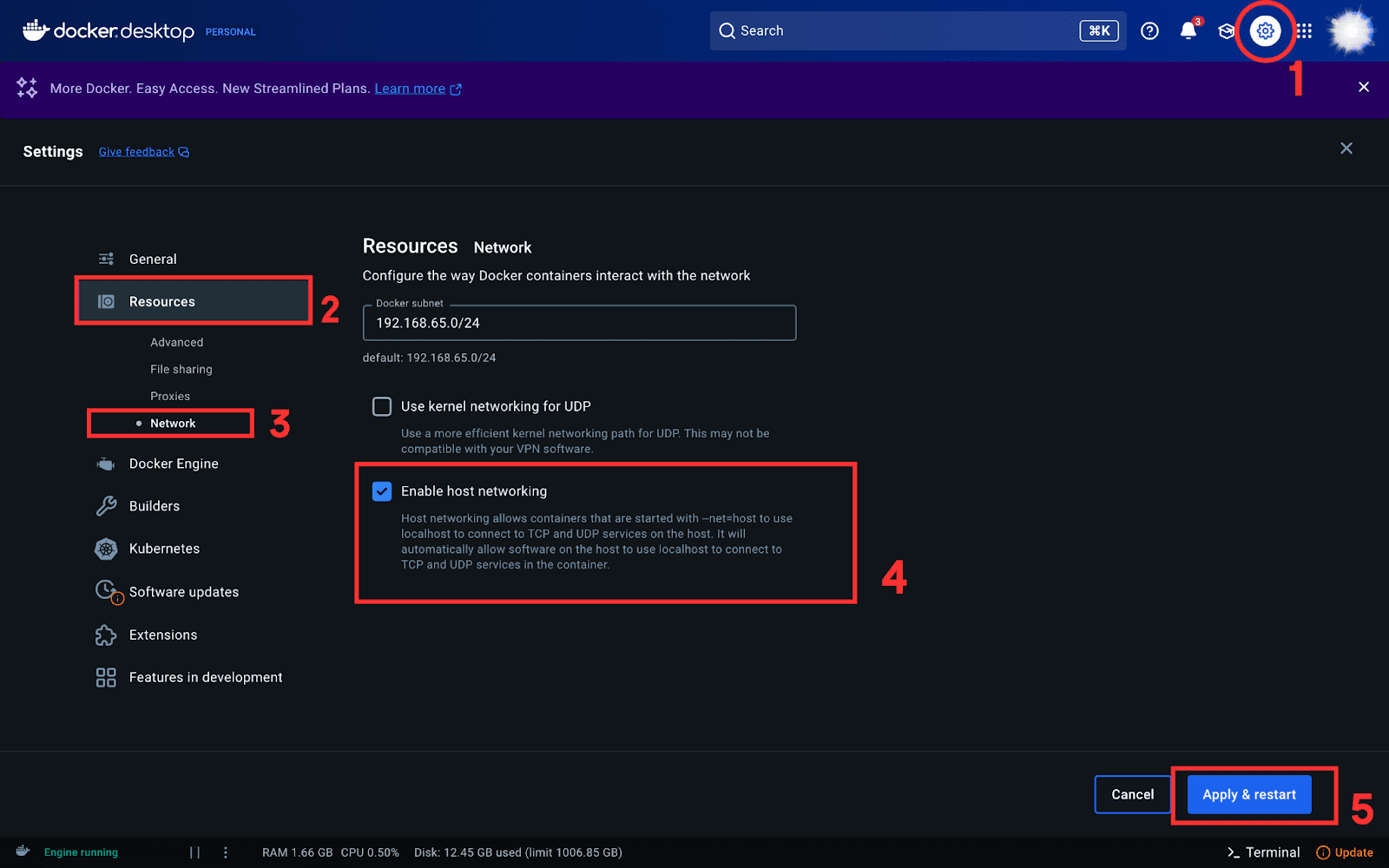 enable host networking