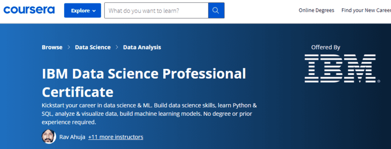 IBM Data Science Professional Certificate