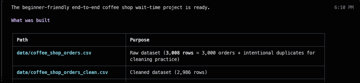 Grok Build data cleaning output