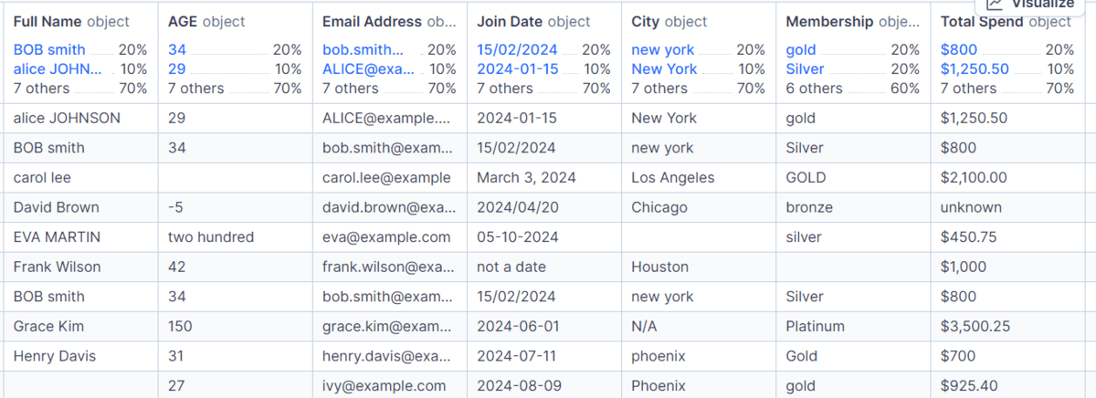 A raw customer dataset is loaded into a pandas DataFrame