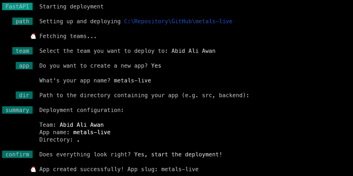 FastAPI Cloud build and deployment in progress