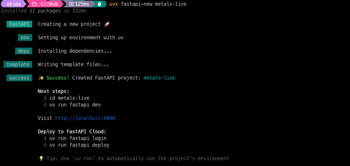 FastAPI project structure after scaffolding