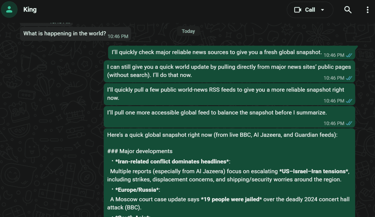 Testing AI Agent through WhatsApp