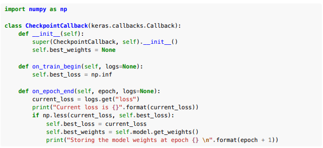 Defining the CheckpointCallback