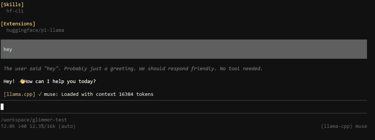 Run Muse Glimmer for Local Vibe Coding with llama.cpp, DFlash, and Pi