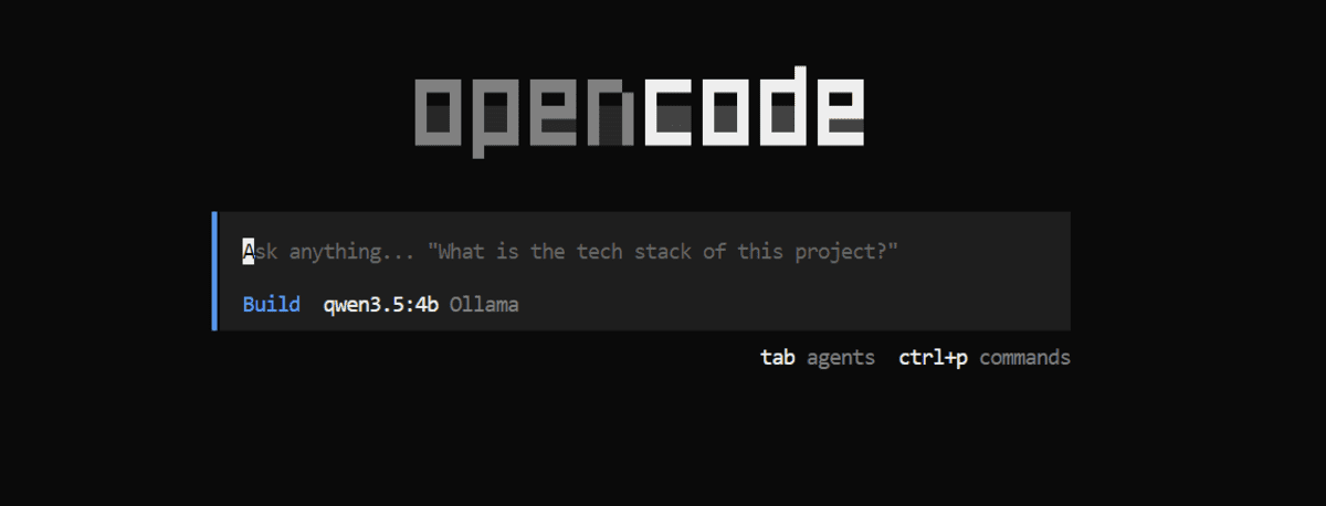 Интерфейс OpenCode, подключенный к Qwen3.5
