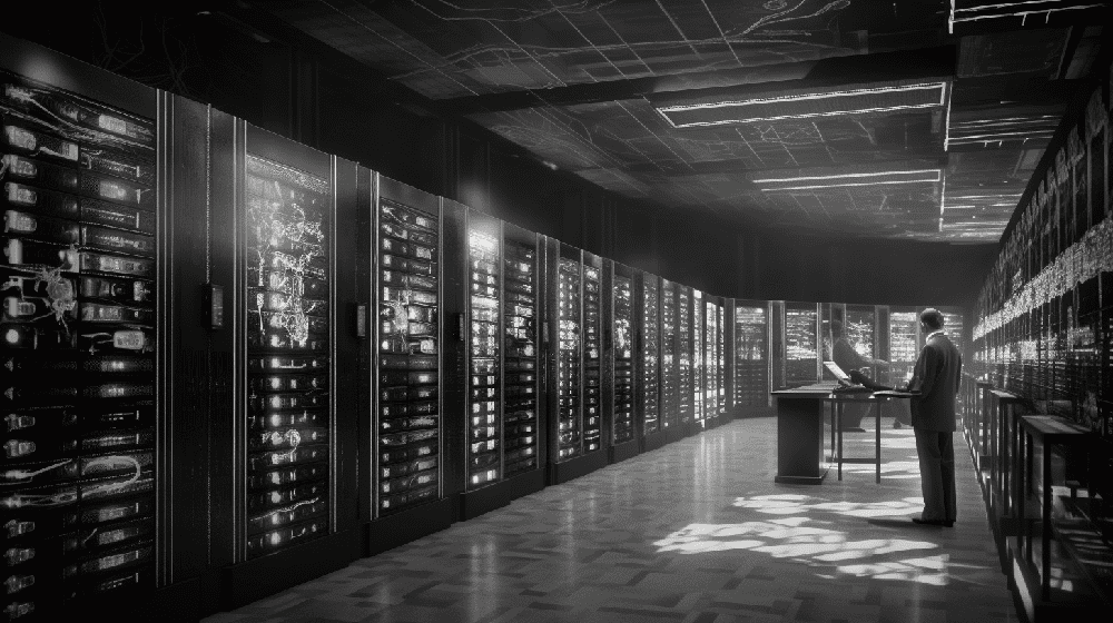 Black and white datacenter