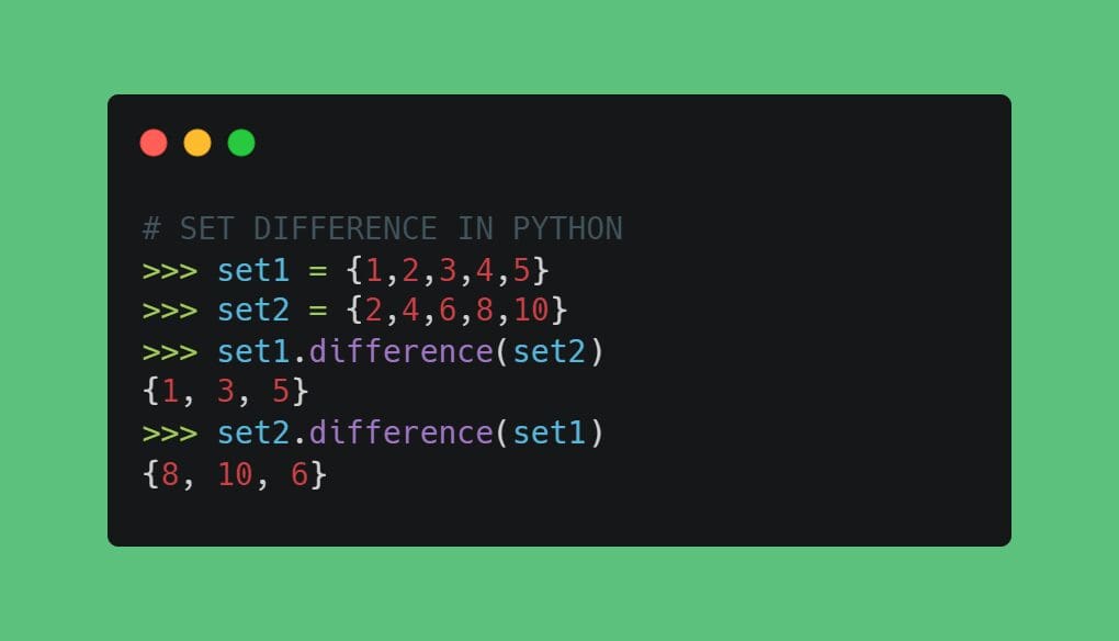 How to Find Set Difference in Python