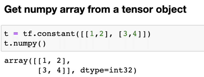 tensor object into the NumPy array