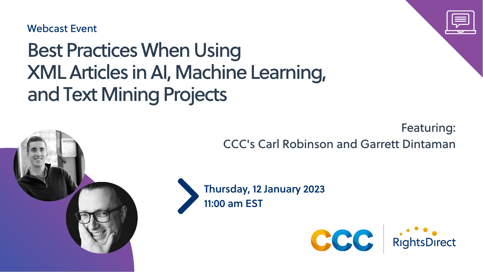CCC Webinar: Best Practices When Using XML Articles in AI, Machine Learning and Text Mining Projects