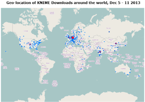 Geo-location of KNIME downloads