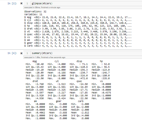 Glimpse and Summary