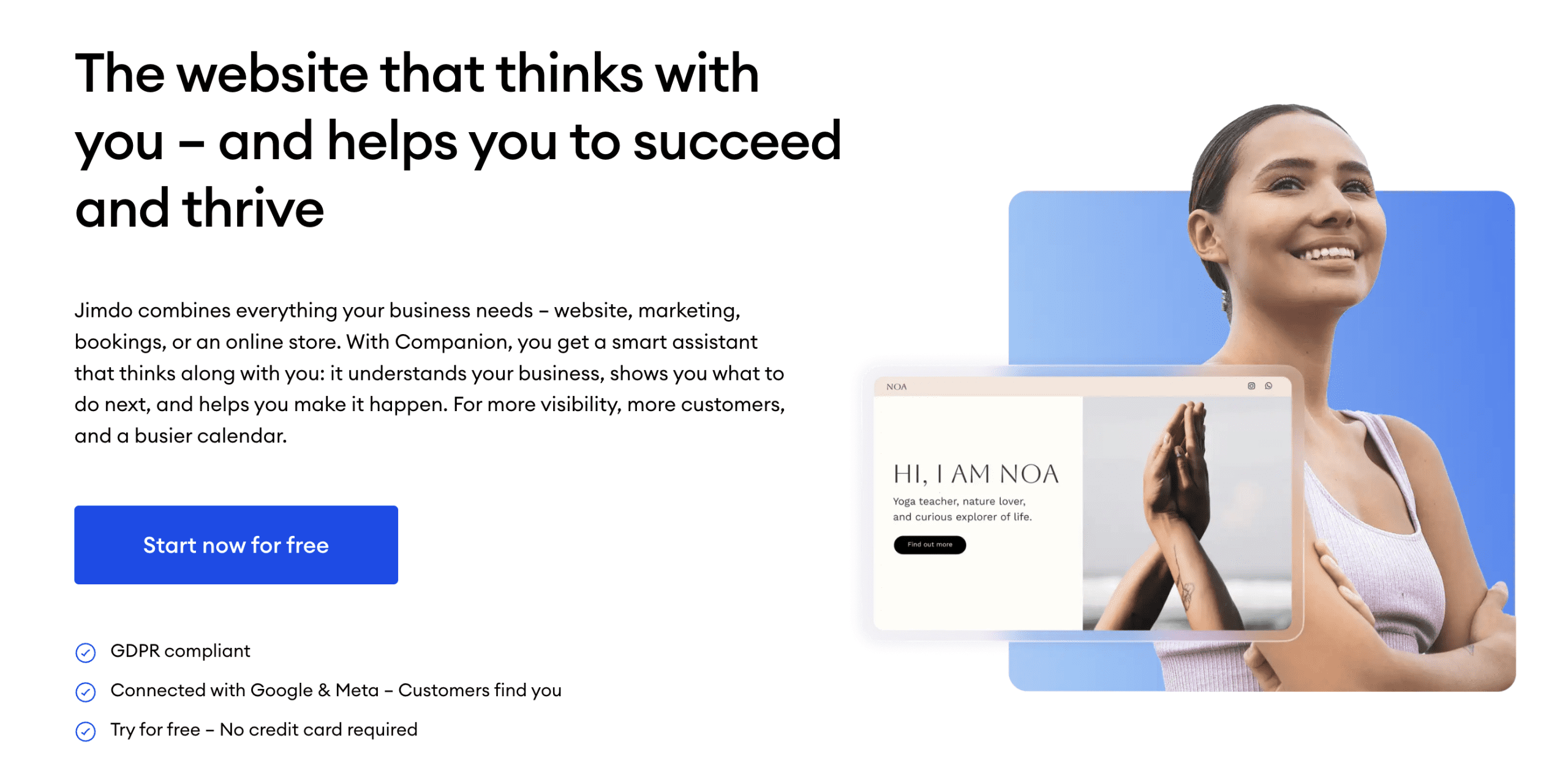 Screenshot of Jimdo AI Website Builder interface