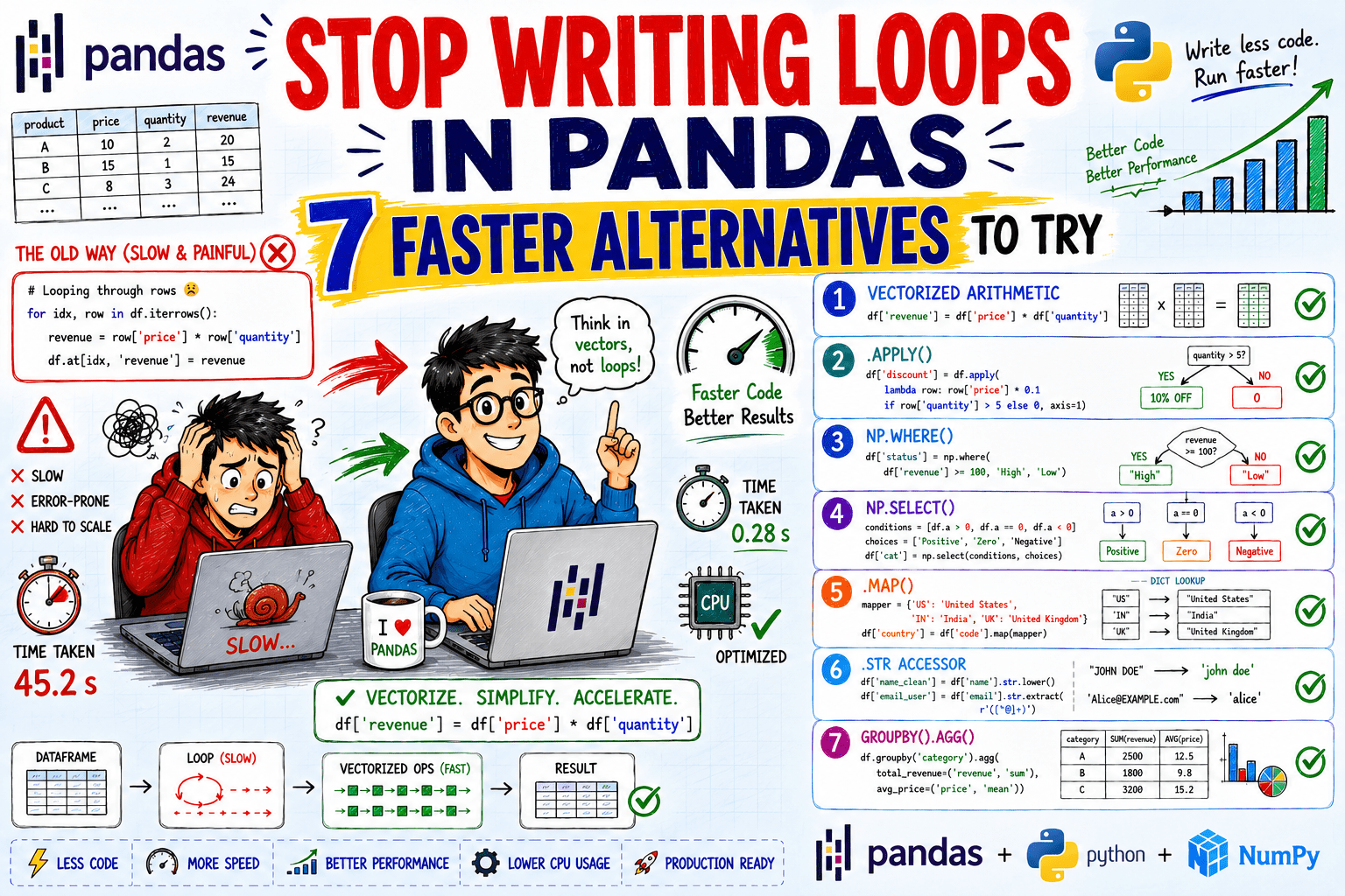 Stop Writing Loops in pandas: 7 Faster Alternatives to Try