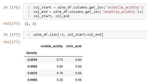 rows and columns using get_loc