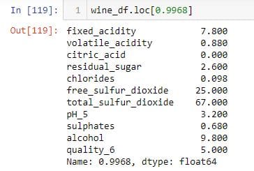 selecting rows using loc