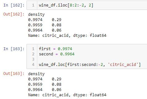 slicing to selecting rows and columns